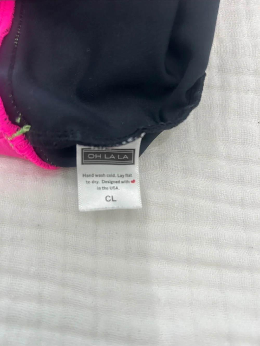 OH LALA   Dance Shorts with Pink Waistband and Neon Green Trim